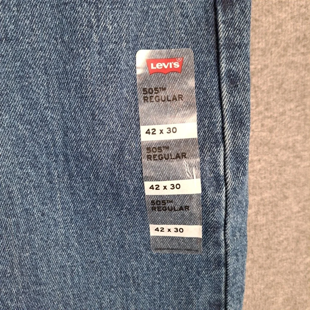 Men's‎ Levi's 505 42x30 41W Regular Fit Blue Denim Jeans Classic Straight NWT